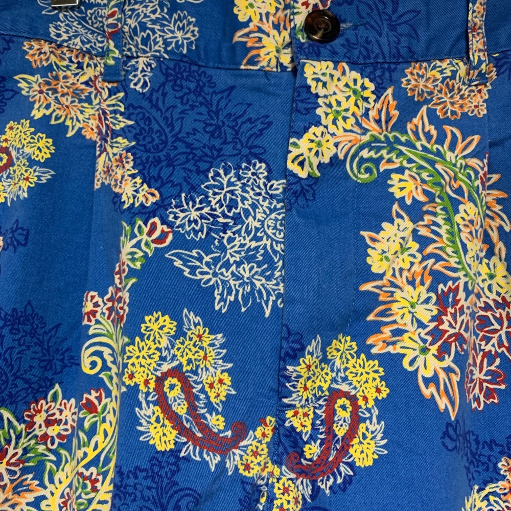 Houston White Blue Paisley Floral Pants Size S 32” - Picture 5 of 9